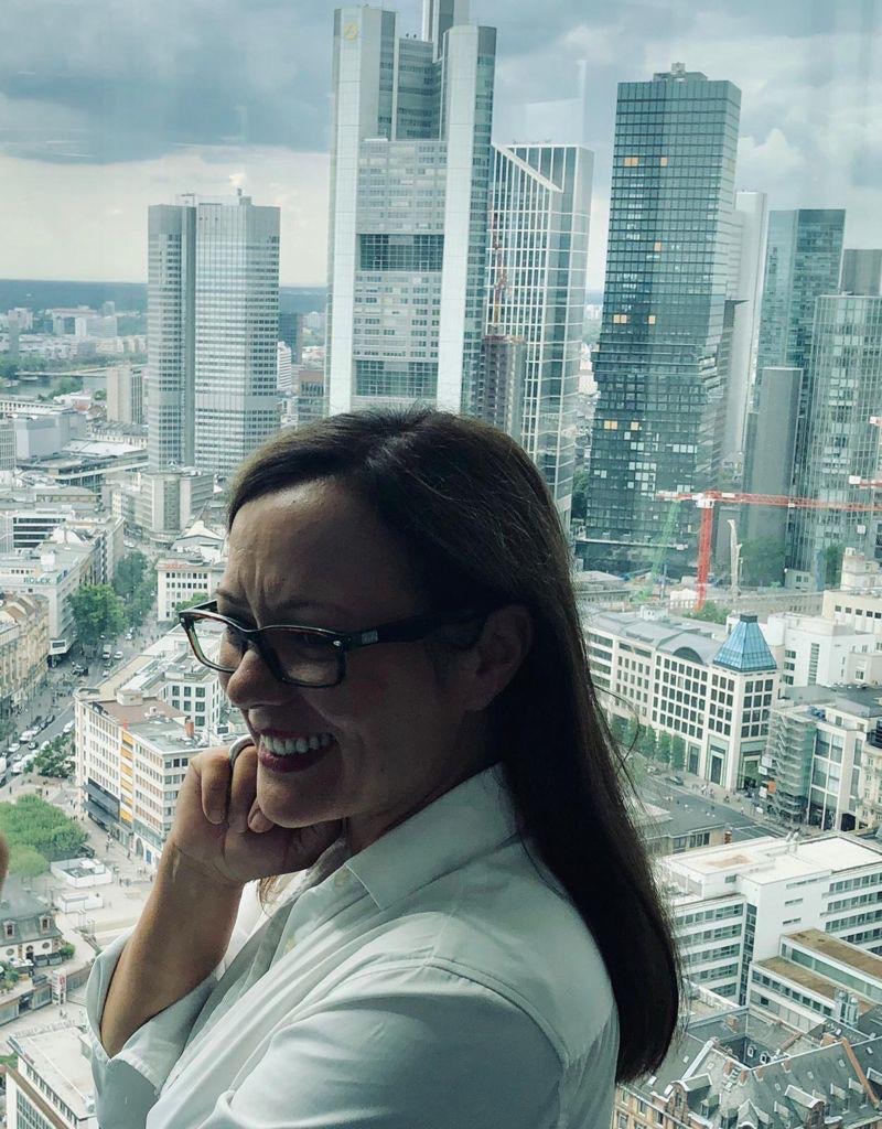 Frankfurt Skyline bei Sonnenuntergang